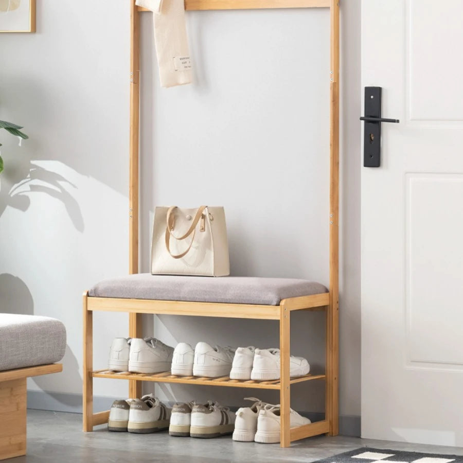 Bamboo Bench & Shoe Rack